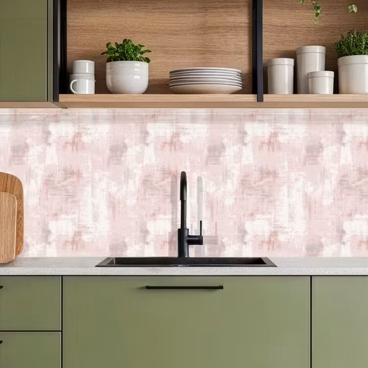 Keuken achterwand - Penseelstrepen - Verbleekte - Roze — 8