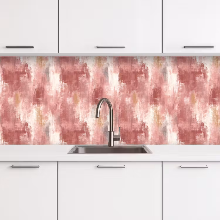Keuken achterwand - Penseelstrepen - Verweerd - Roze — 4