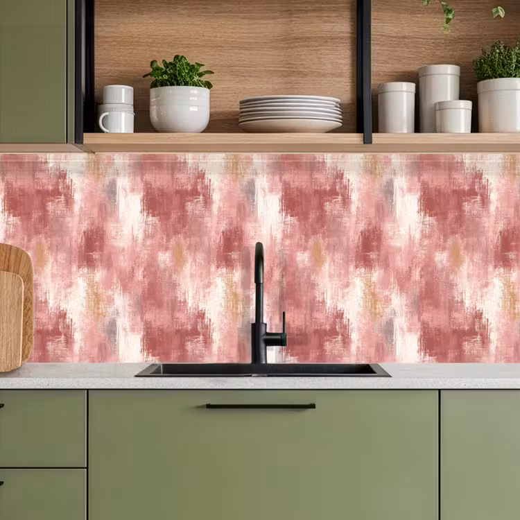 Keuken achterwand - Penseelstrepen - Verweerd - Roze — 8
