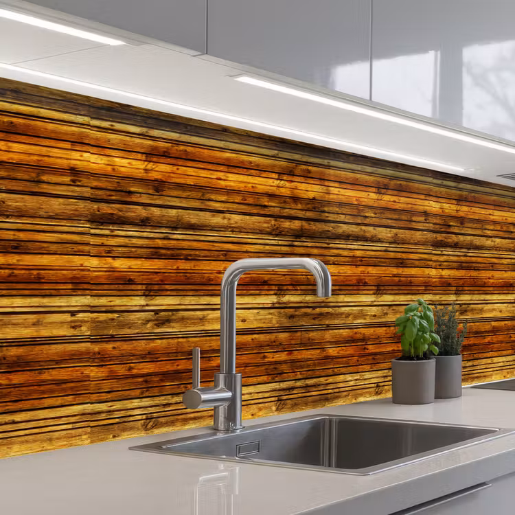 Keuken achterwand - Vintage - Hout - Patronen - Planken — 2