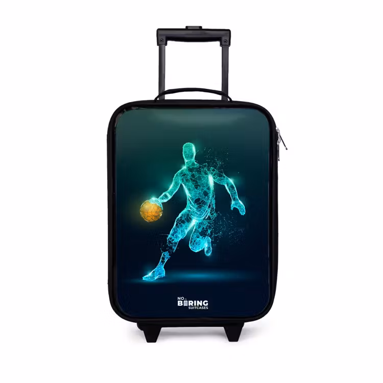 Kinderkoffer - Basketbalspeler in neon dribbelactie — 1
