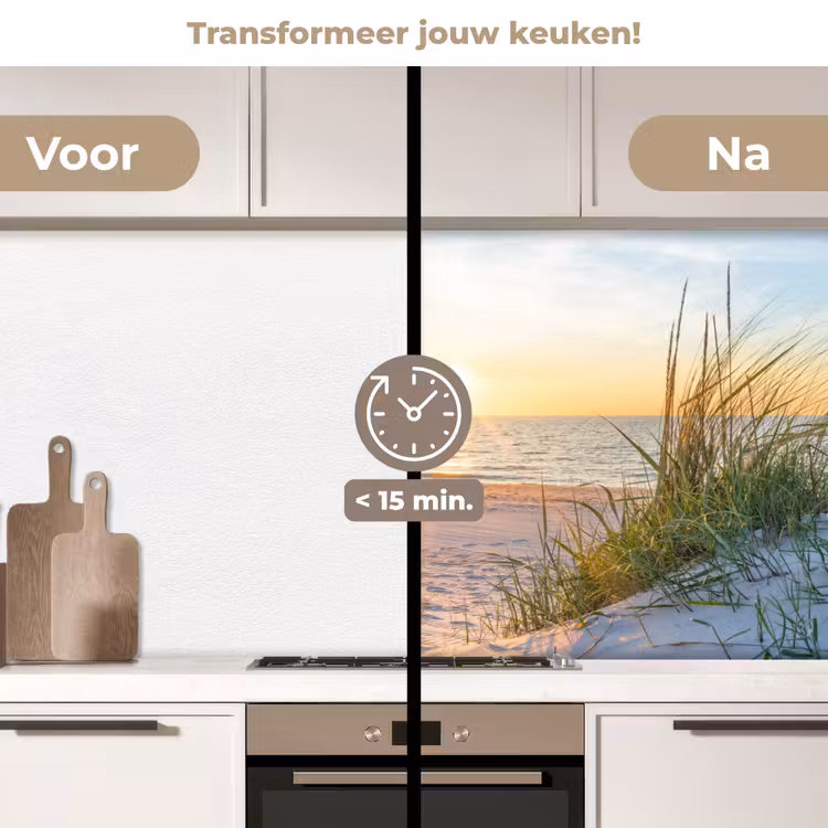Keuken achterwand - Strand - Zon - Duin - Gras - Zand - Horizon — 2
