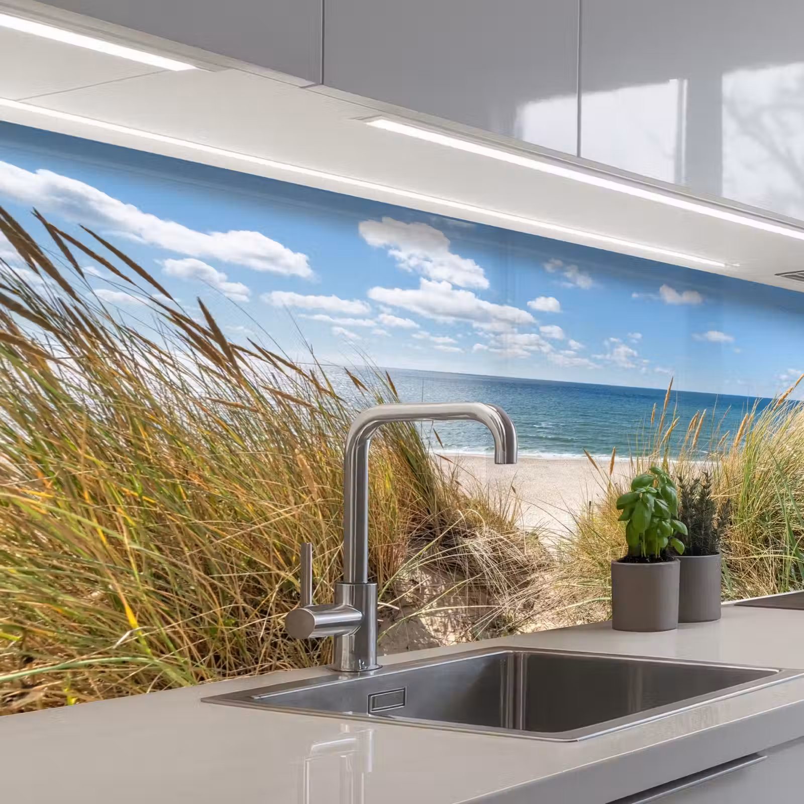 Keuken achterwand - Duin - Gras - Zee - Strand — 1