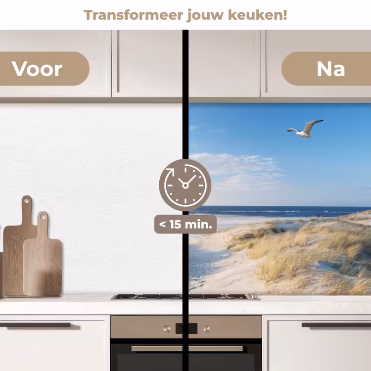 Keuken achterwand - Duin - Meeuw - Strand - Zee - Zon — 2