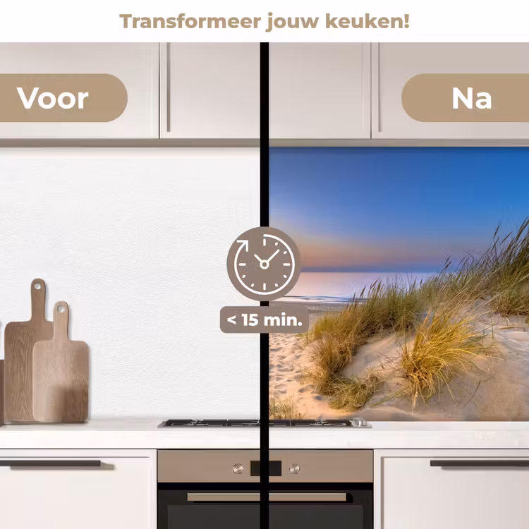 Keuken achterwand - Duin - Zonsondergang - Horizon - Strand - Gras — 2