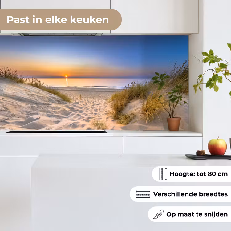 Keuken achterwand - Duin - Zonsondergang - Horizon - Strand - Gras — 6