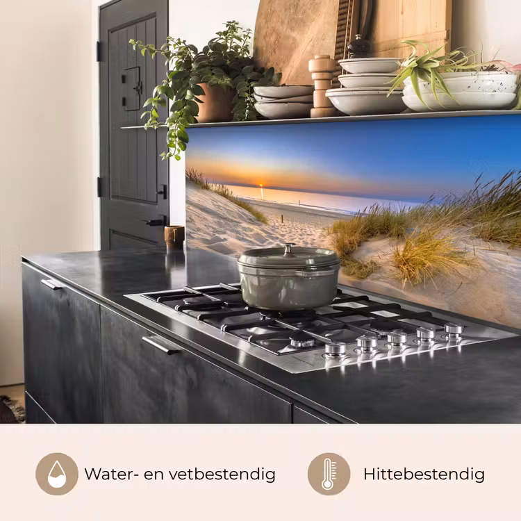 Keuken achterwand - Duin - Zonsondergang - Horizon - Strand - Gras — 7