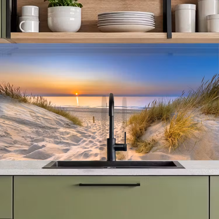 Keuken achterwand - Duin - Zonsondergang - Horizon - Strand - Gras — 8