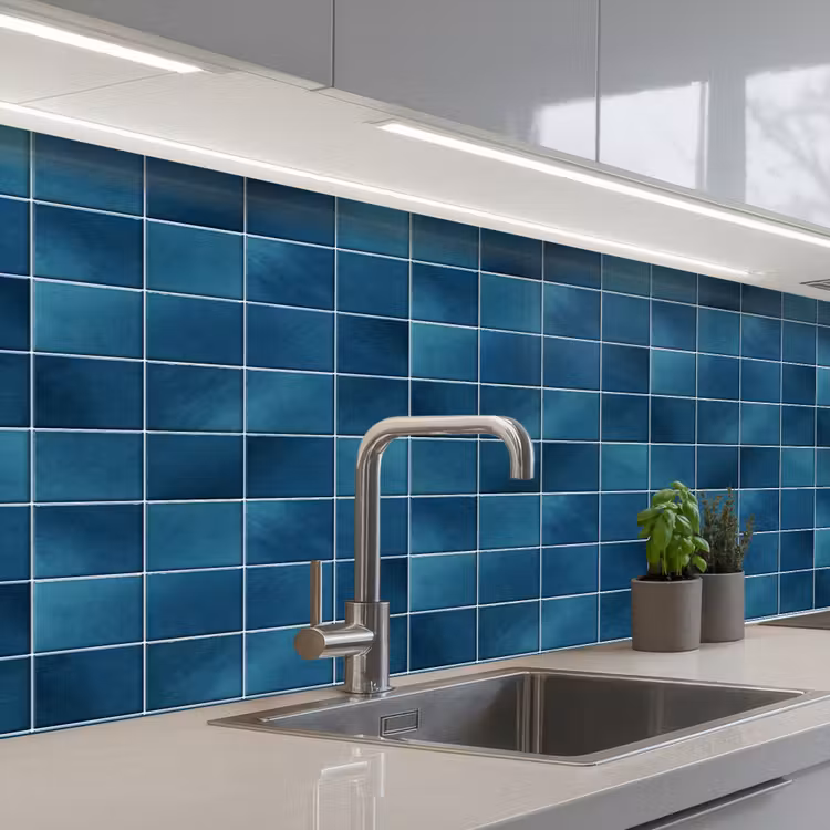 Keuken achterwand - Keramiek - Structuur - Tegel - Blauw — 2