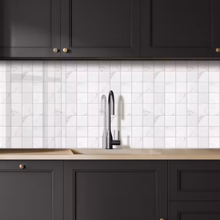 Keuken achterwand - Marmer - Patroon - Aders - Wit — 6