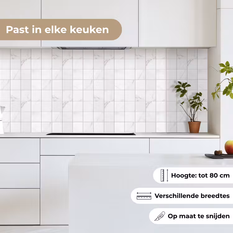 Keuken achterwand - Marmer - Patroon - Aders - Wit — 7