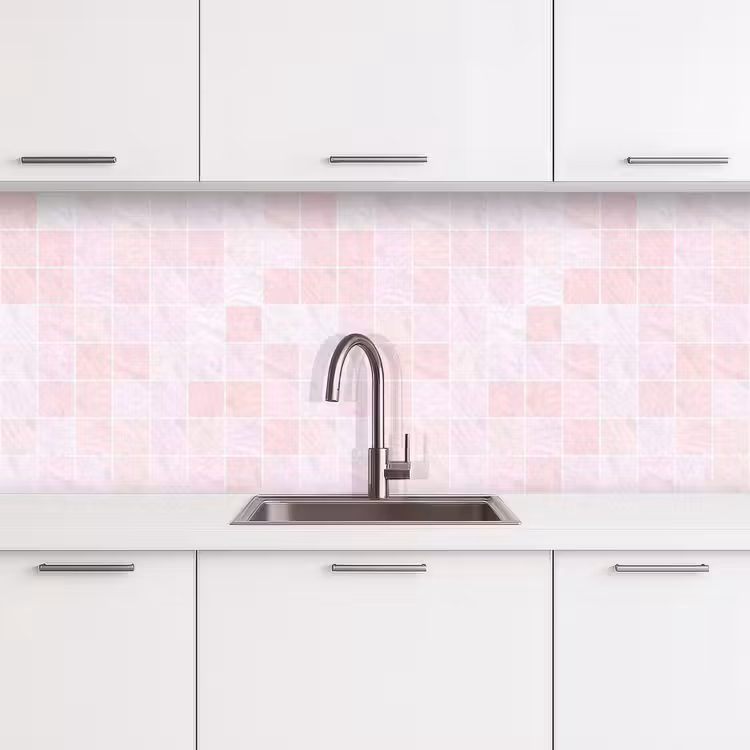 Keuken achterwand - Marmer - Patroon - Mozaïek - Roze — 4