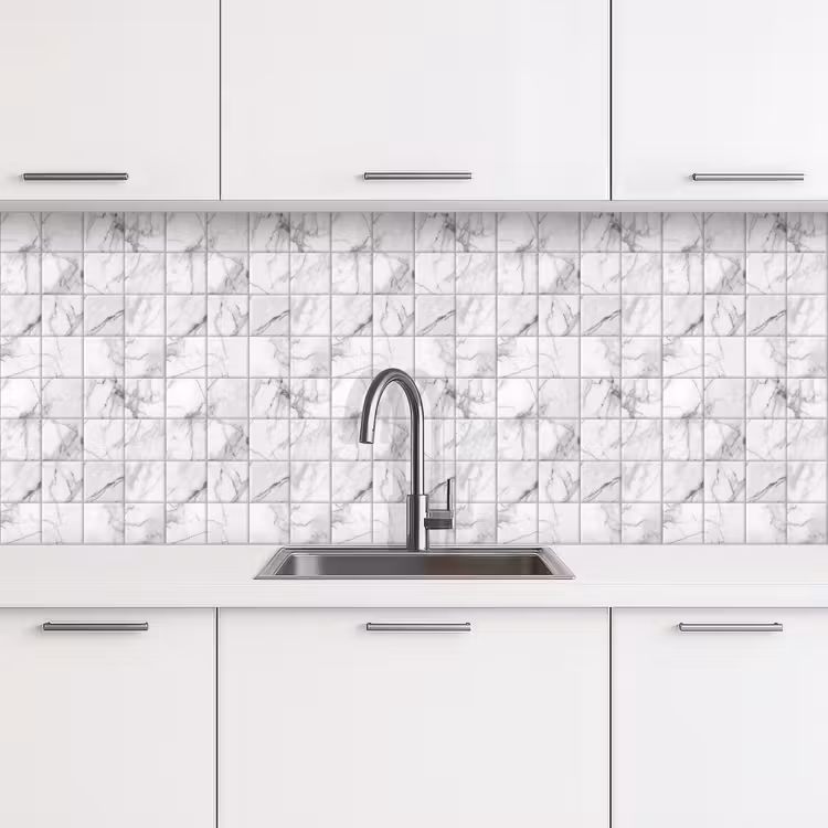 Keuken achterwand - Marmer - Tegels - Grijs - Wit — 4