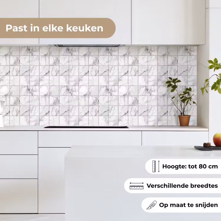 Keuken achterwand - Marmer - Tegels - Grijs - Wit — 7