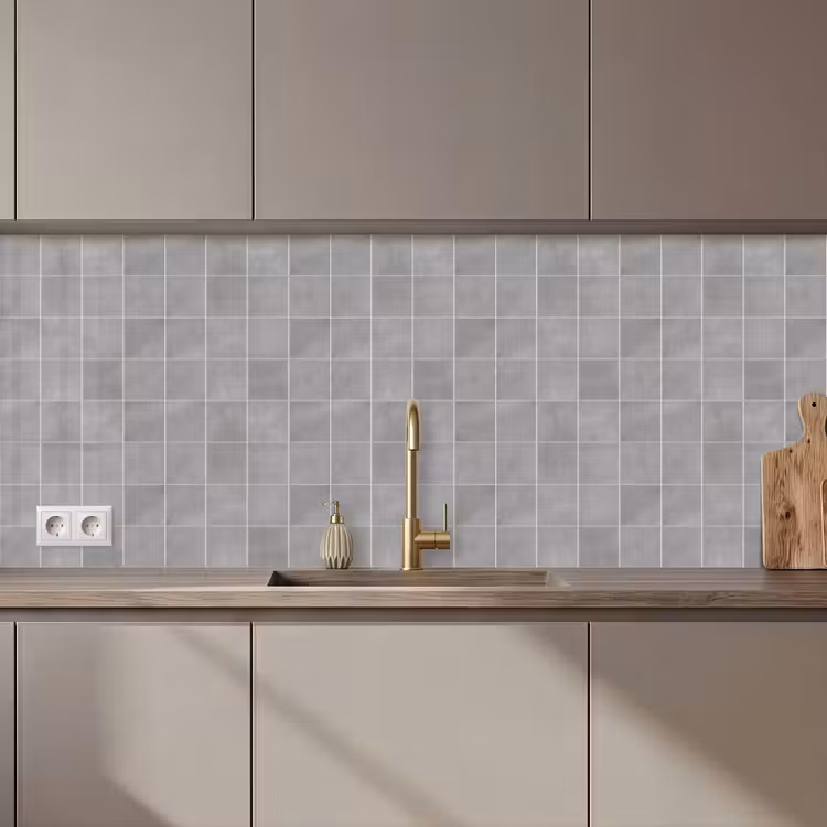 Keuken achterwand - Mat - Wand - Tegels - Grijs — 1