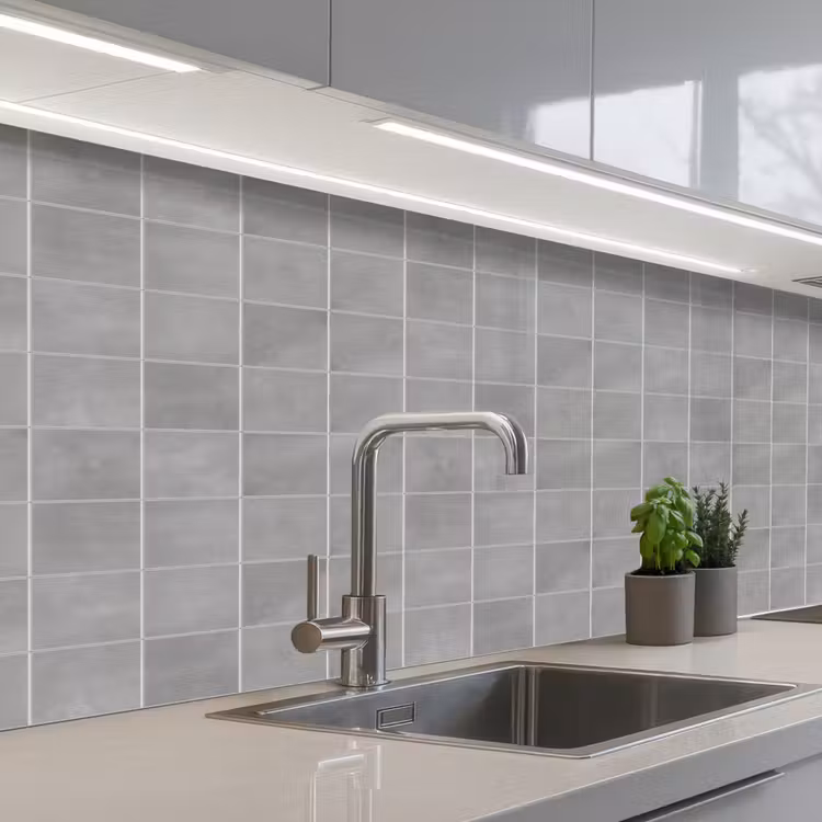 Keuken achterwand - Mat - Wand - Tegels - Grijs — 2