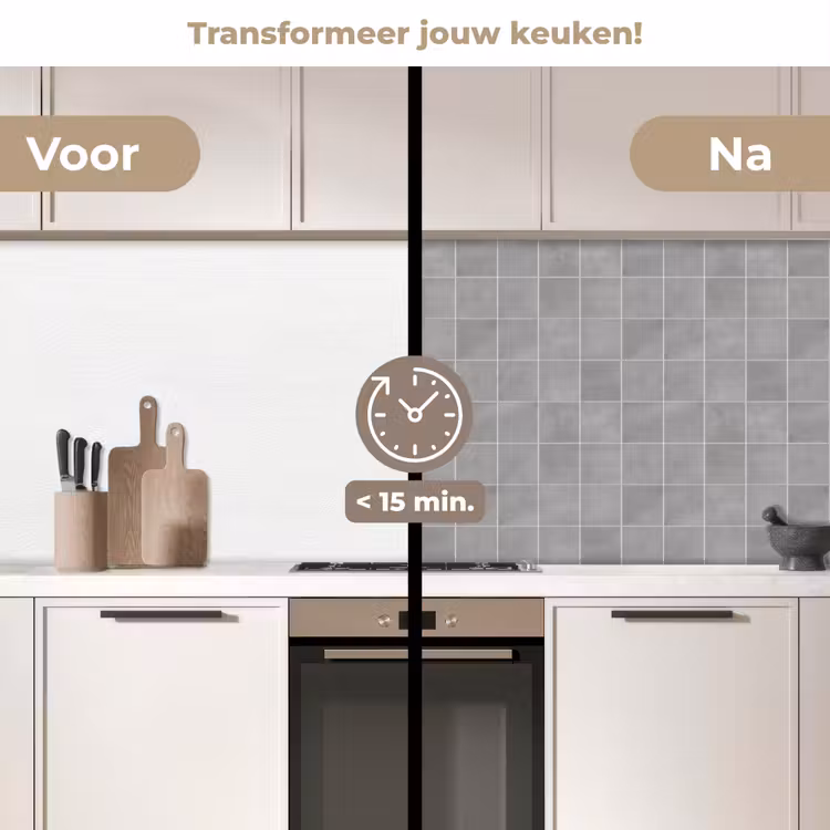 Keuken achterwand - Mat - Wand - Tegels - Grijs — 3