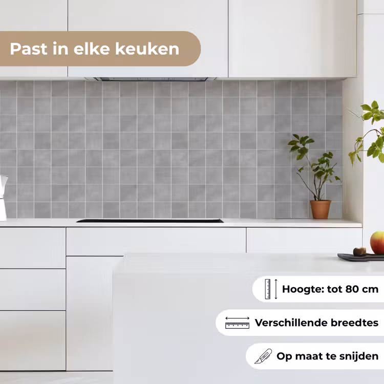 Keuken achterwand - Mat - Wand - Tegels - Grijs — 7