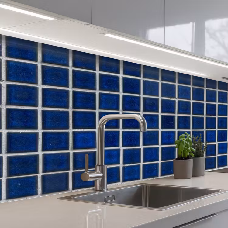 Keuken achterwand - Mozaïek - Tegels- Glanzend - Blauw — 2