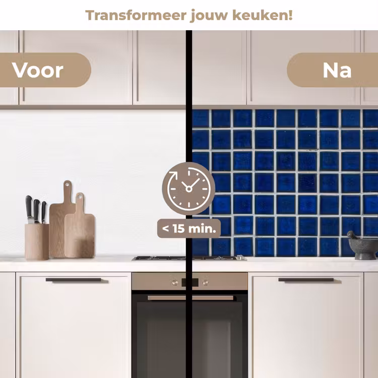 Keuken achterwand - Mozaïek - Tegels- Glanzend - Blauw — 3