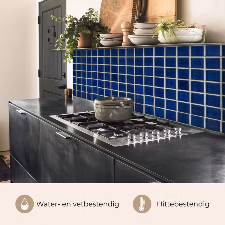 Keuken achterwand - Mozaïek - Tegels- Glanzend - Blauw — 5