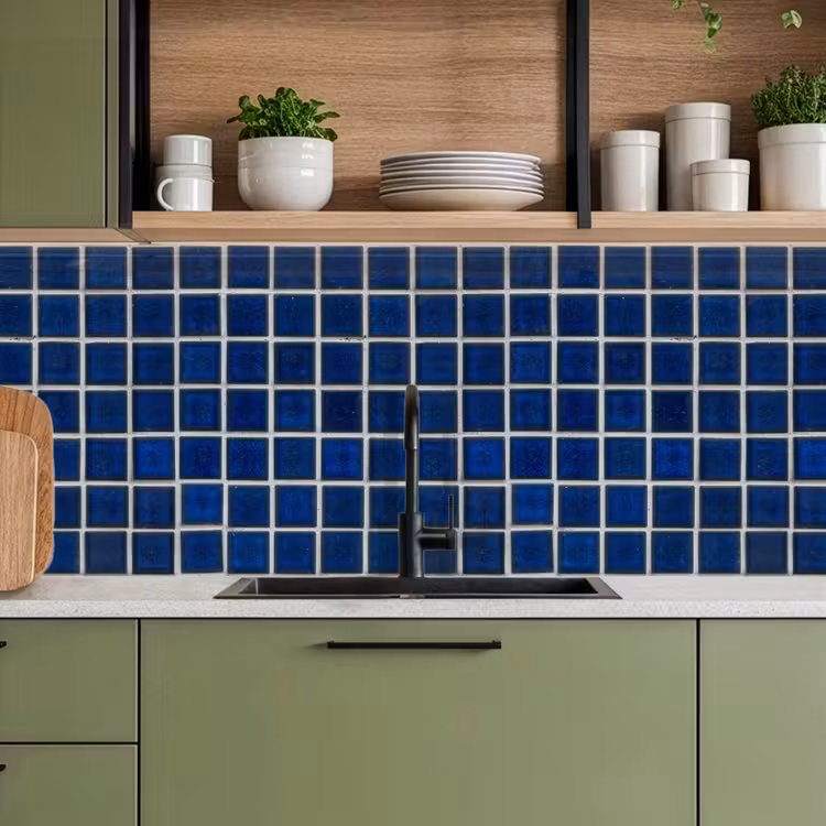 Keuken achterwand - Mozaïek - Tegels- Glanzend - Blauw — 8