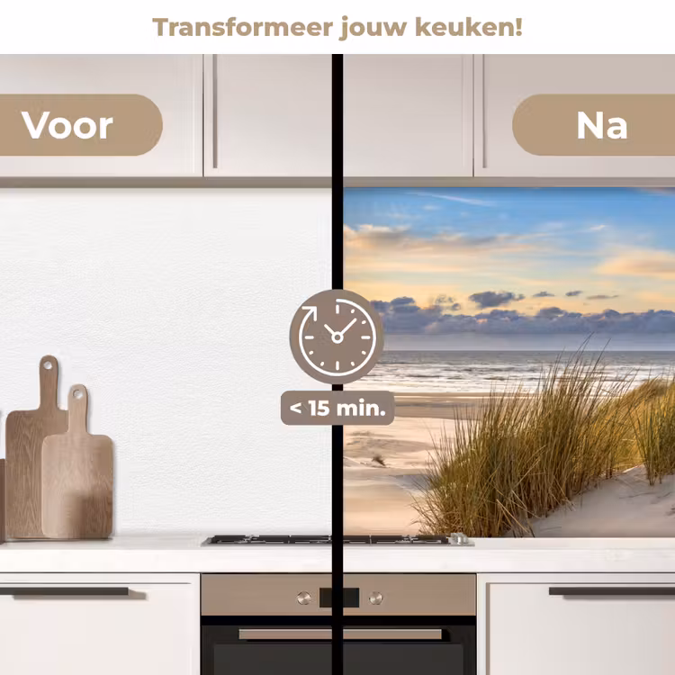 Keuken achterwand - Strand - Duin - Gras - Zonsondergang - Zee — 2