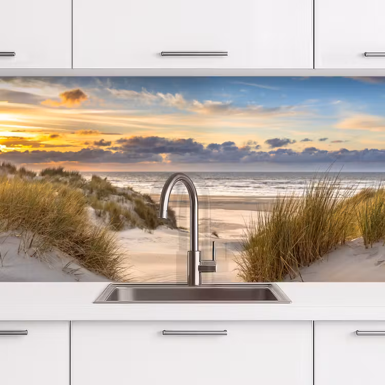 Keuken achterwand - Strand - Duin - Gras - Zonsondergang - Zee — 3