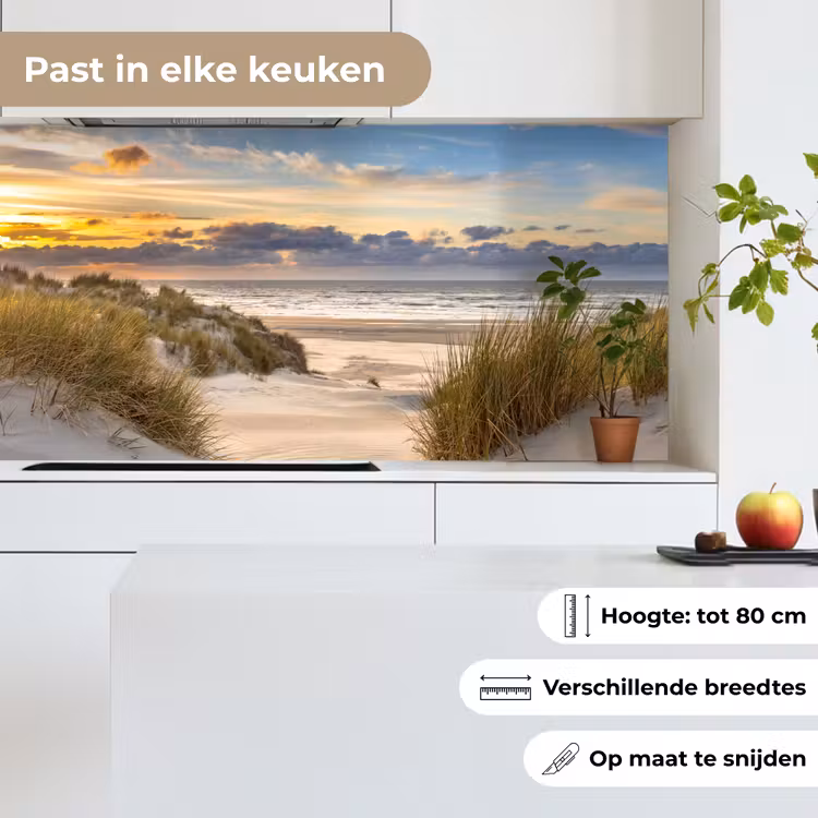 Keuken achterwand - Strand - Duin - Gras - Zonsondergang - Zee — 6