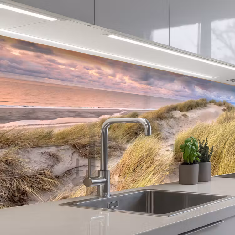 Keuken achterwand - Strand - Zee - Duin - Zonsondergang — 1