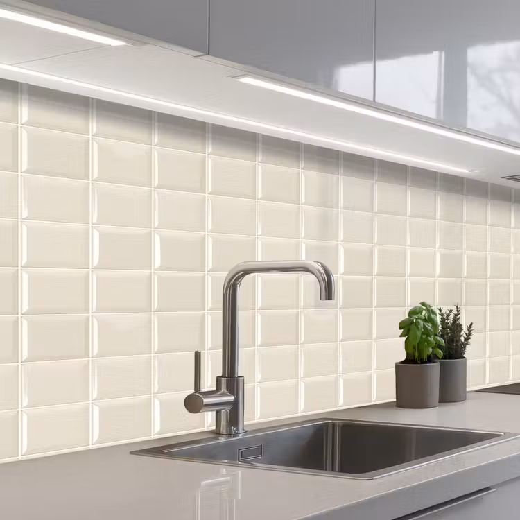 Keuken achterwand - Vierkant - Tegels - Glans - Beige — 2
