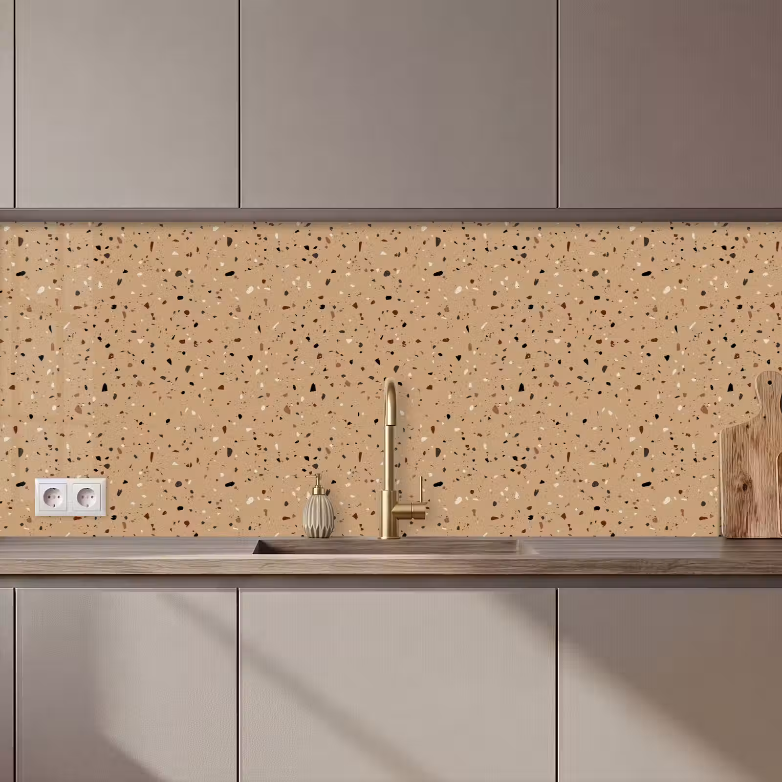 Keuken achterwand - Terrazzo - Patroon - Beige — 1
