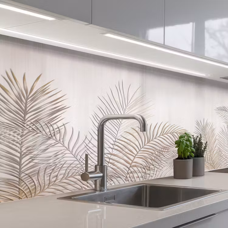 Keuken achterwand - Bladeren - Beige - Botanisch - Vintage — 2