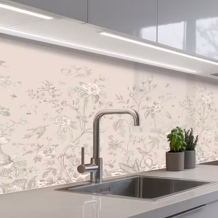 Keuken achterwand - Bloemen - Beige - Botanisch - Vintage — 2