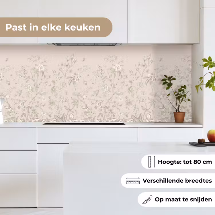Keuken achterwand - Bloemen - Beige - Botanisch - Vintage — 7