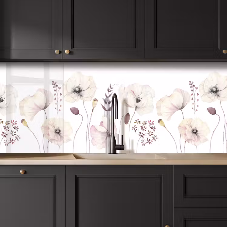 Keuken achterwand - Bloemen - Pastel - Planten - Wit — 6