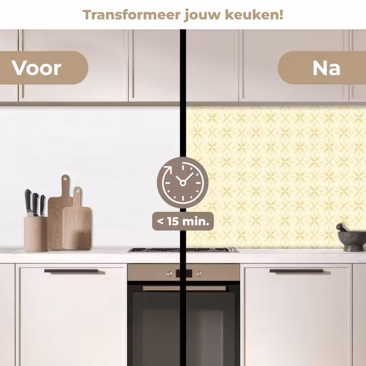 Keuken achterwand - Patroon - Subtiel - Geel — 3