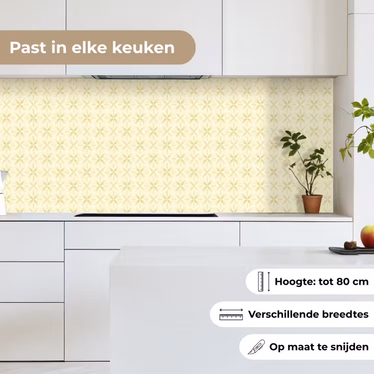 Keuken achterwand - Patroon - Subtiel - Geel — 7