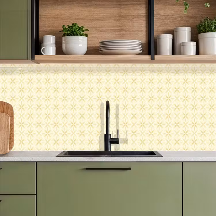 Keuken achterwand - Patroon - Subtiel - Geel — 8