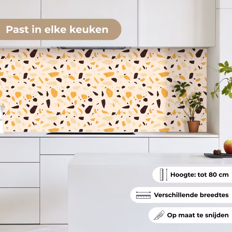 Keuken achterwand - Terrazzo - Patroon - Geel - — 7