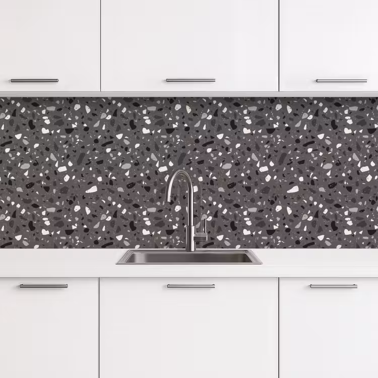 Keuken achterwand - Terrazzo - Patroon - Grijs — 4