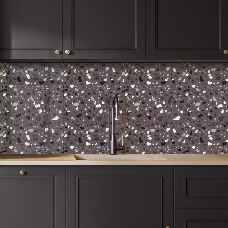 Keuken achterwand - Terrazzo - Patroon - Grijs — 6