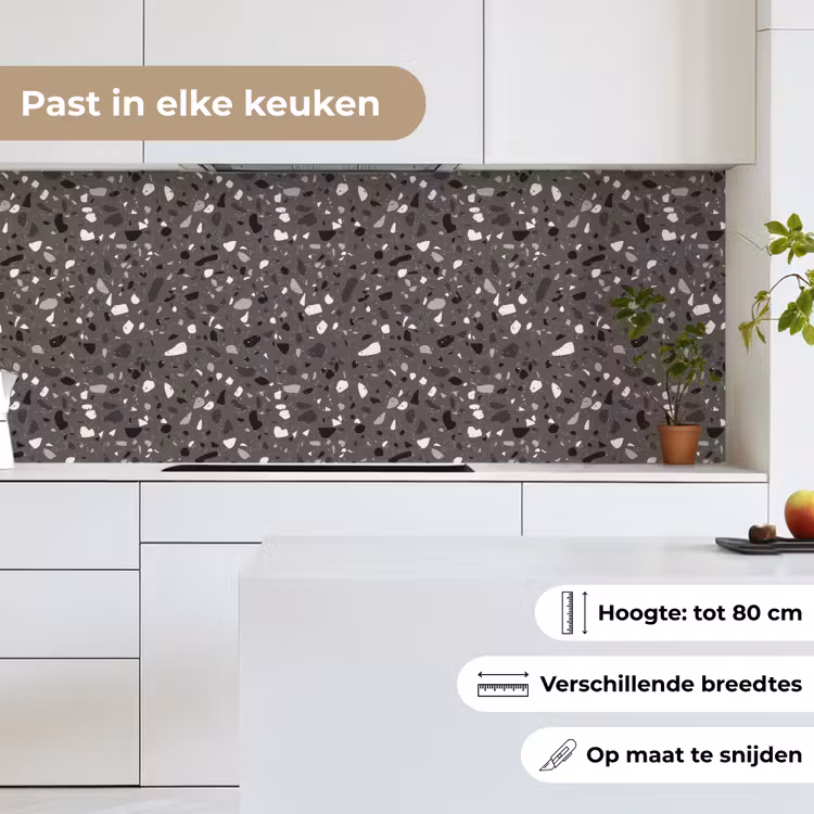 Keuken achterwand - Terrazzo - Patroon - Grijs — 7
