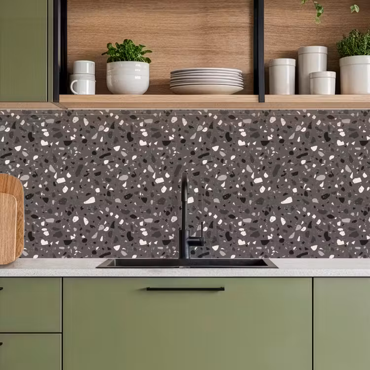 Keuken achterwand - Terrazzo - Patroon - Grijs — 8
