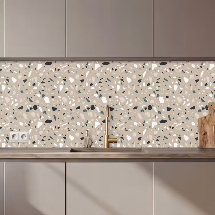 Keuken achterwand - Terrazzo - Patroon - Groen — 1