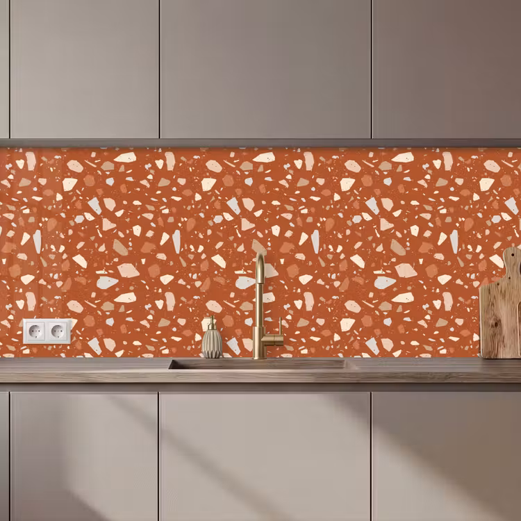 Keuken achterwand - Terrazzo - Patroon - Klei — 1