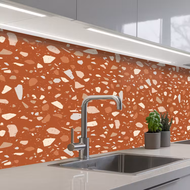 Keuken achterwand - Terrazzo - Patroon - Klei — 2