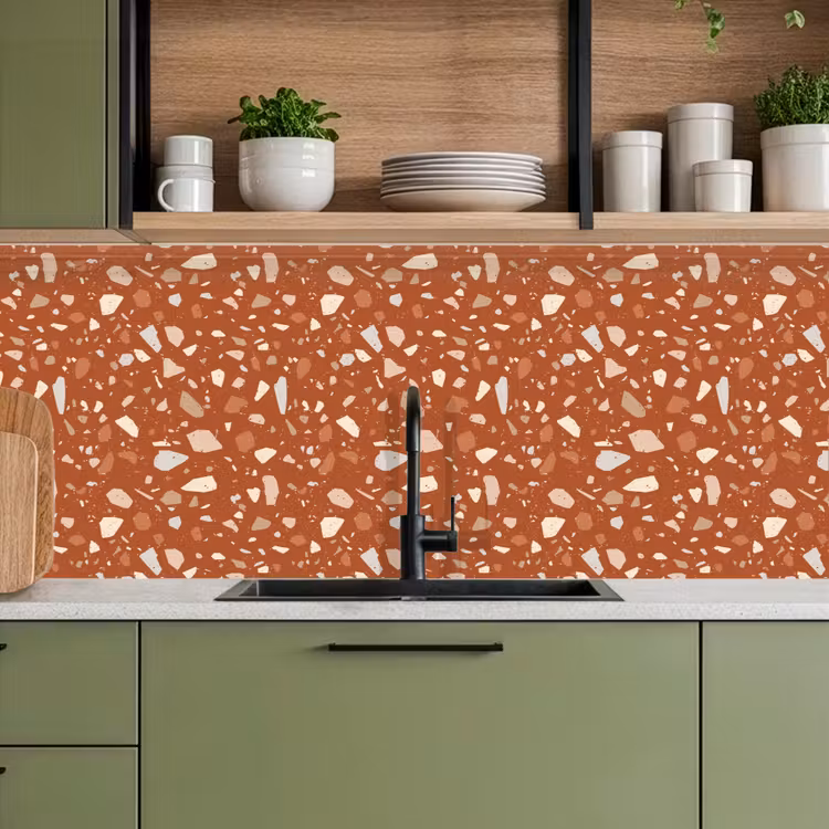 Keuken achterwand - Terrazzo - Patroon - Klei — 8