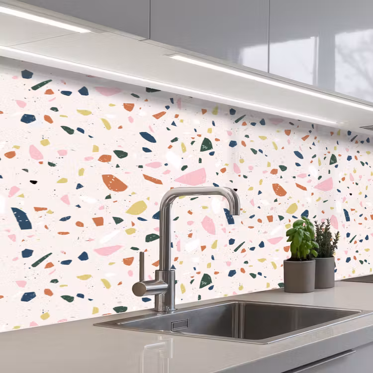 Keuken achterwand - Terrazzo - Patroon - Kleurrijk — 2
