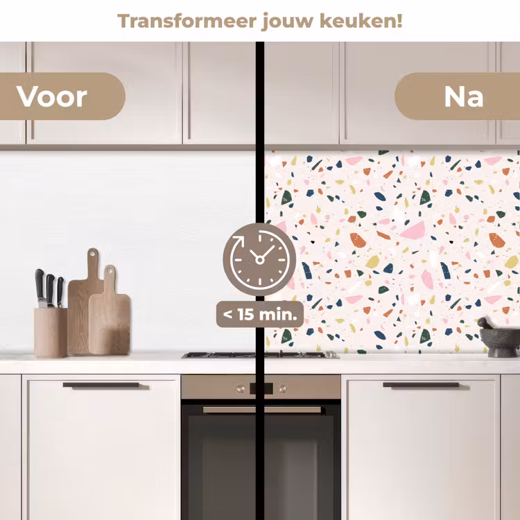 Keuken achterwand - Terrazzo - Patroon - Kleurrijk — 3